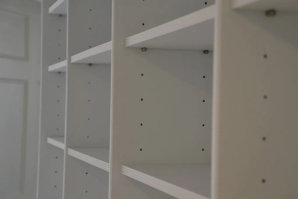 Built-in shelving sprayed to a smooth, even finish