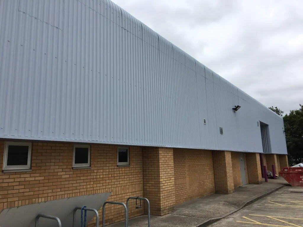 After respraying metal cladding roof