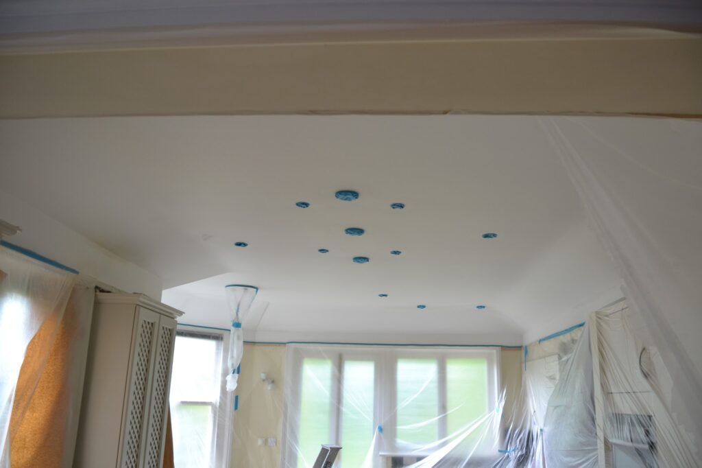 celling has been paint sprayed