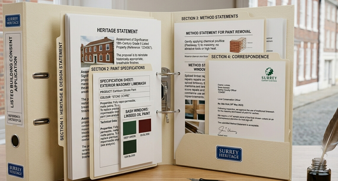 listed building painting Surrey